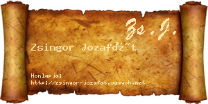 Zsingor Jozafát névjegykártya